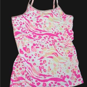 Funky Neon Animal Print Pink and Yellow Camisole Top Girls‎ Sz 10